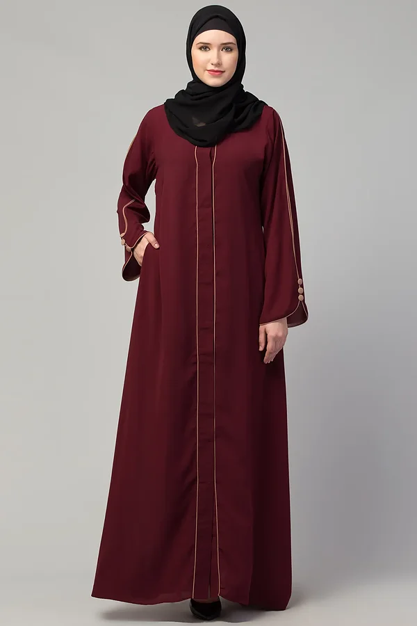 Open Front Abaya - full length front view