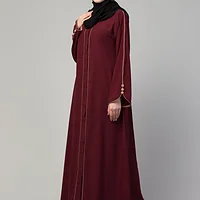 Open Front Abaya - finished stitching and hem detail
