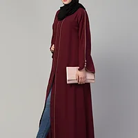 Open Front Abaya - side drape