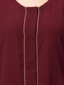 Front Open Abaya with Piping Work
