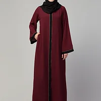 Front Open Piping Abaya - sleeve and cuff detail
