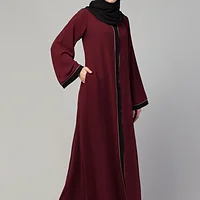 Front Open Piping Abaya - styling and drape detail