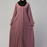 Front Open Abaya - full length front view