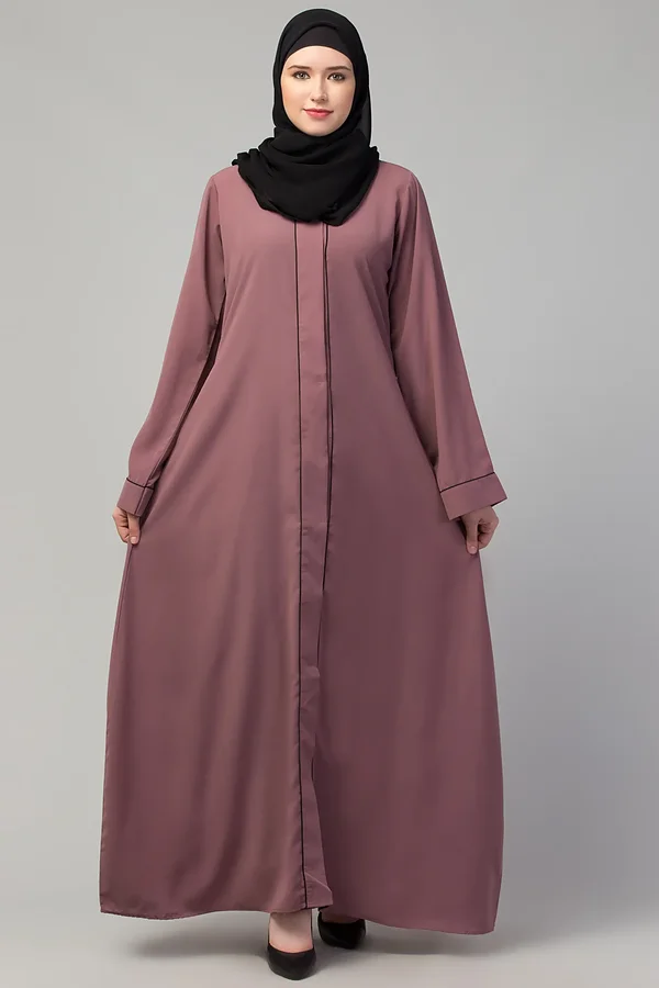 Front Open Abaya - full length front view