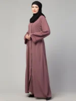 Front Open Abaya with Piping Work