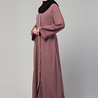 Front Open Abaya - finished stitching and hem detail