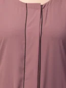 Front Open Abaya with Piping Work