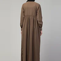 Front Open Maxi Abaya - Nida Matte fabric close up