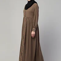 Front Open Maxi Abaya - finished stitching and hem detail