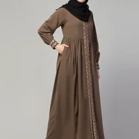 Front Open Maxi Abaya - styling and drape detail