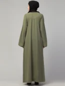 Front Open Abaya with Piping Work