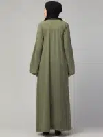 Front Open Abaya with Piping Work