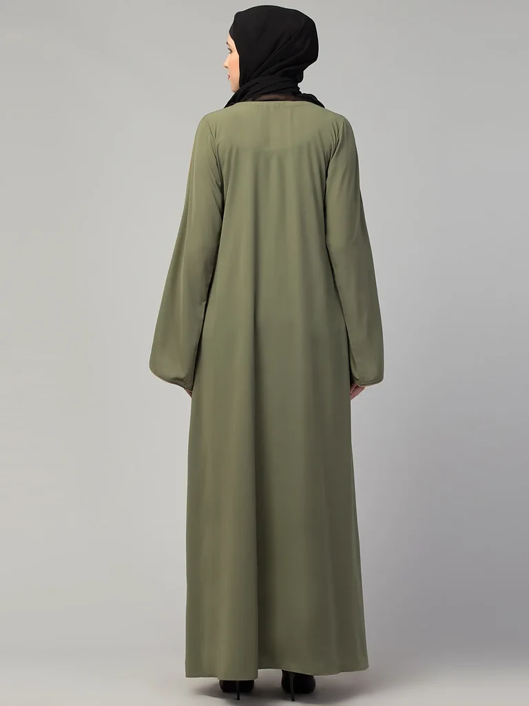 Piping Abaya Nida Matte fabric close up Piping Abaya Nida Matte fabric close up