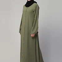 Piping Abaya - finished stitching and hem detail