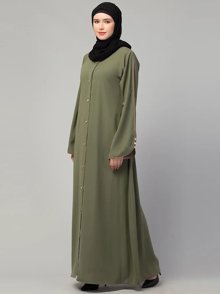 Piping Abaya finished stitching and hem detail Piping Abaya finished stitching and hem detail