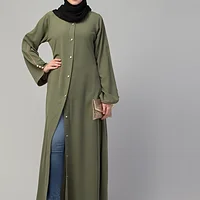 Piping Abaya - side drape