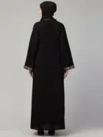 Front Open Abaya Dress with Lace Work