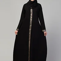 Front Open Lace Abaya - side drape