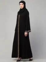 Front Open Abaya Dress with Lace Work