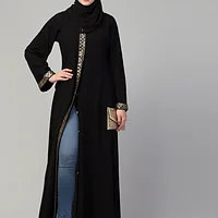 Front Open Lace Abaya - sleeve and cuff detail