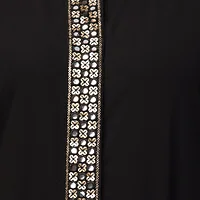 Front Open Lace Abaya - back view