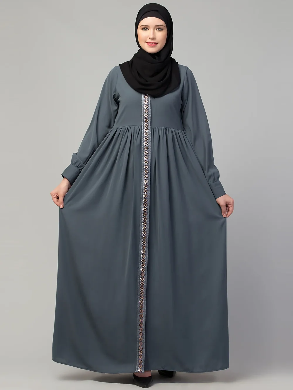 Lace Abaya Dress  side drape