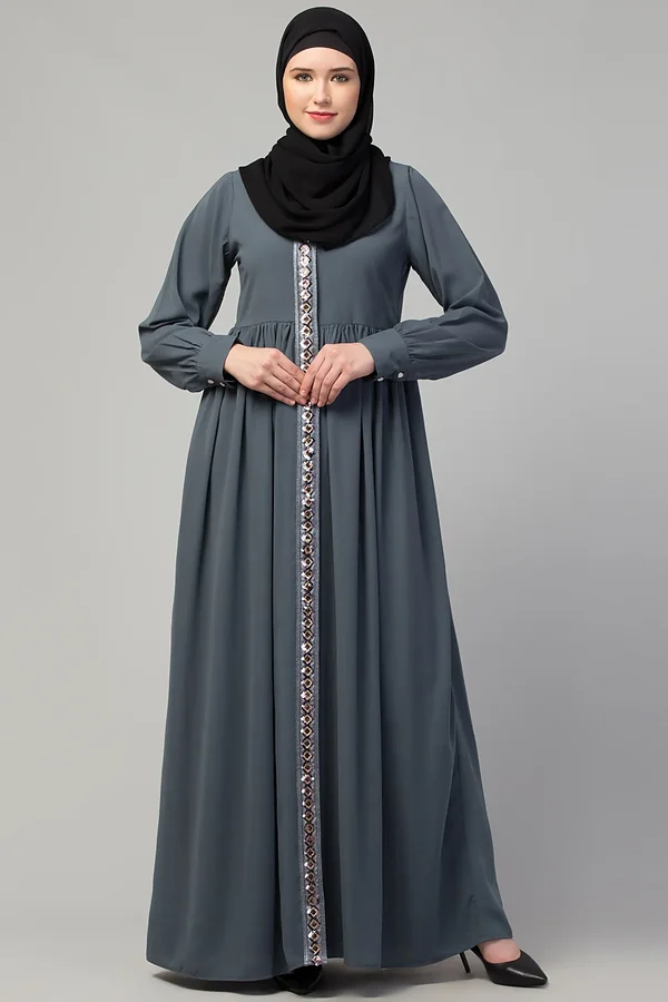 Lace Abaya Dress - full length front view