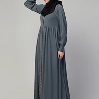 Lace Abaya Dress - finished stitching and hem detail