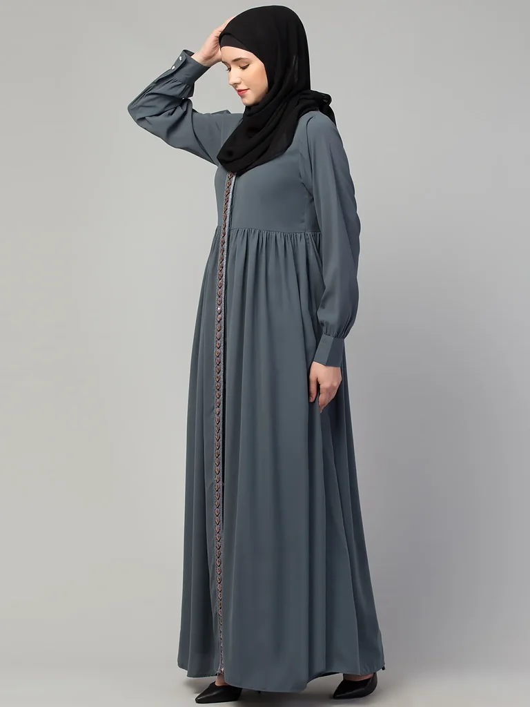 Lace Abaya Dress  finished stitching and hem detail
