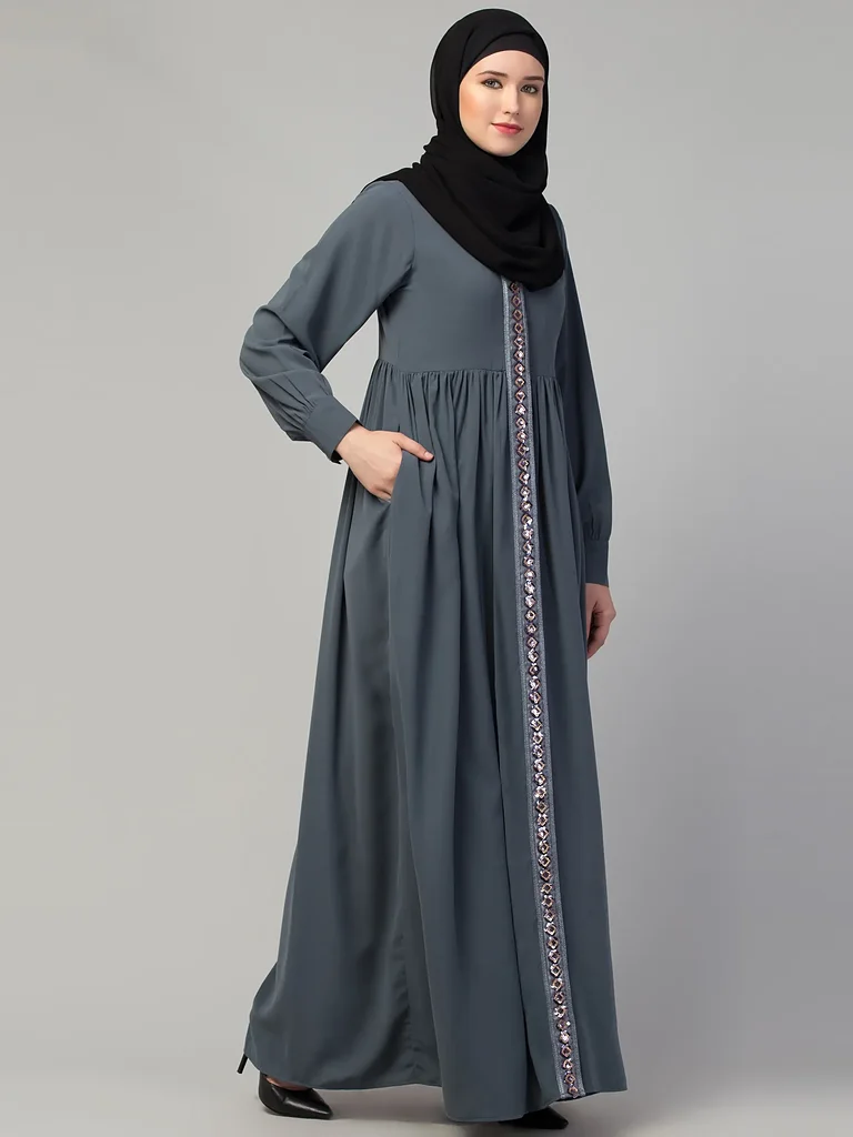 Lace Abaya Dress  styling and drape detail