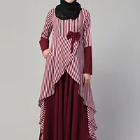 Asymmetrical Abaya Dress - full length front view