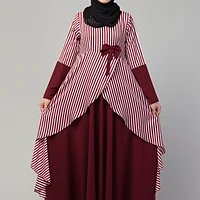 Asymmetrical Abaya Dress - side drape