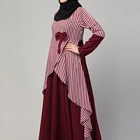 Asymmetrical Abaya Dress - styling and drape detail