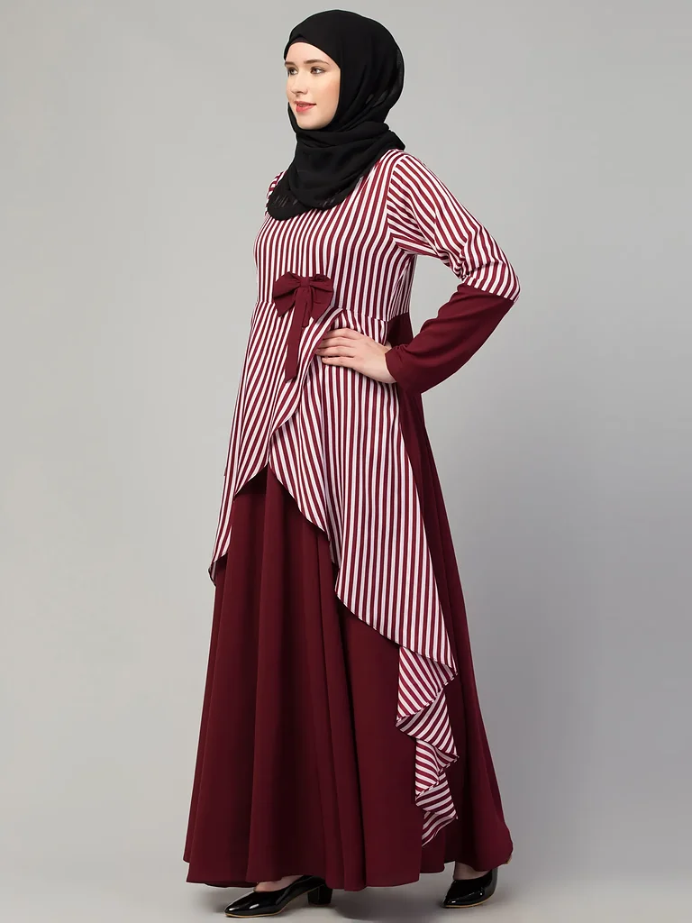 Asymmetrical Abaya Dress styling and drape detail Asymmetrical Abaya Dress styling and drape detail