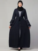 Dual Layer Abaya Dress with Attached Shrug