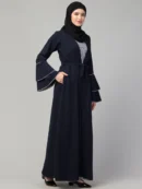 Dual Layer Abaya Dress with Attached Shrug
