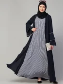 Dual Layer Abaya Dress with Attached Shrug