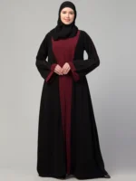 Dual Layer Abaya Dress with Attached Shrug