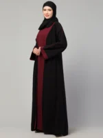 Dual Layer Abaya Dress with Attached Shrug