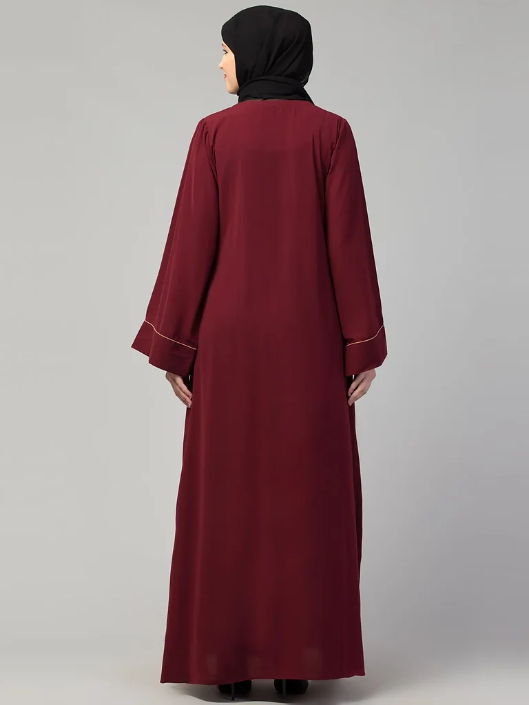 Dual Color Abaya  Nida Matte fabric close up