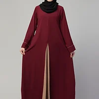 Dual Color Abaya - full length front view