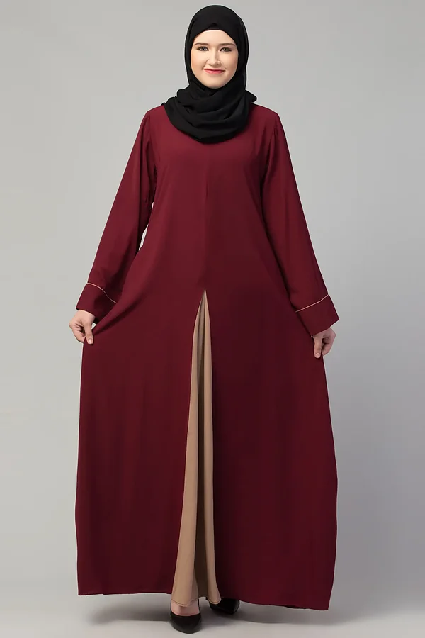 Dual Color Abaya - full length front view