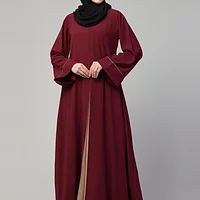 Dual Color Abaya - side drape