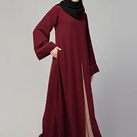 Dual Color Abaya - finished stitching and hem detail