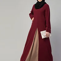 Dual Color Abaya - sleeve and cuff detail