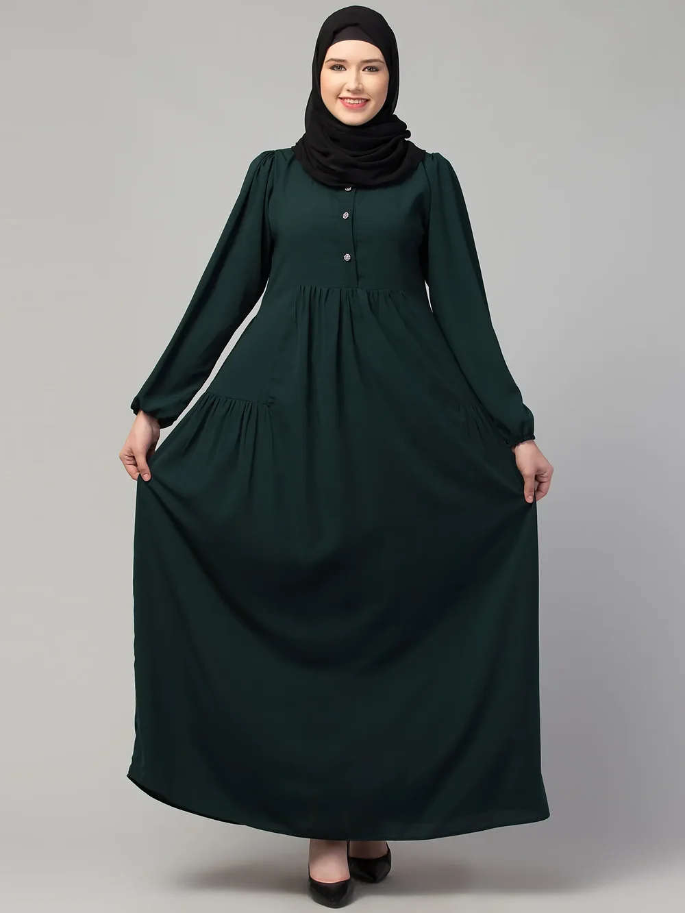 Box Design Umbrella Abaya  sleeve and cuff detail