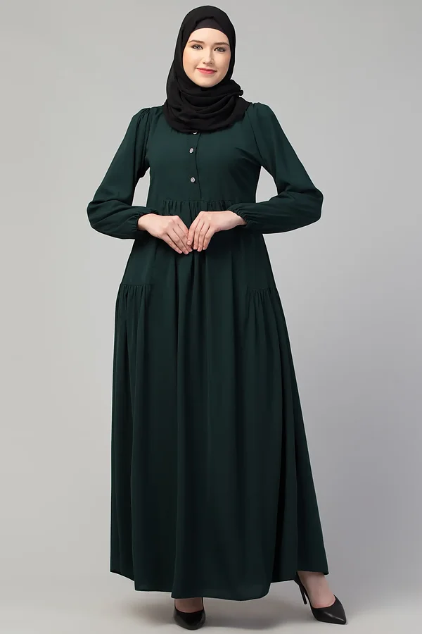Box Design Umbrella Abaya - full length front view
