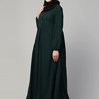 Box Design Umbrella Abaya - finished stitching and hem detail