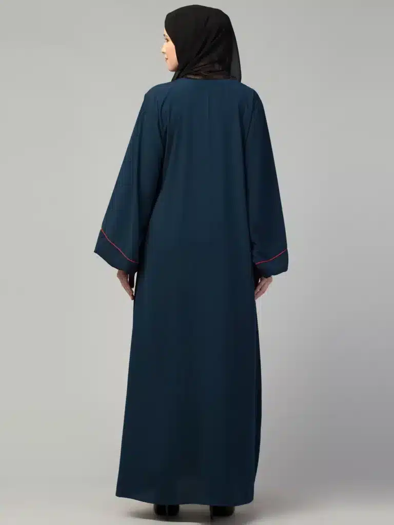 A Line Piping Abaya Nida Matte fabric close up A Line Piping Abaya Nida Matte fabric close up