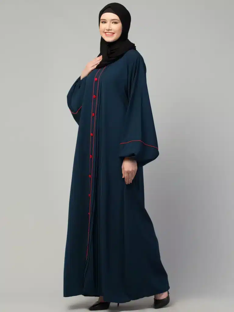 A Line Piping Abaya finished stitching and hem detail A Line Piping Abaya finished stitching and hem detail